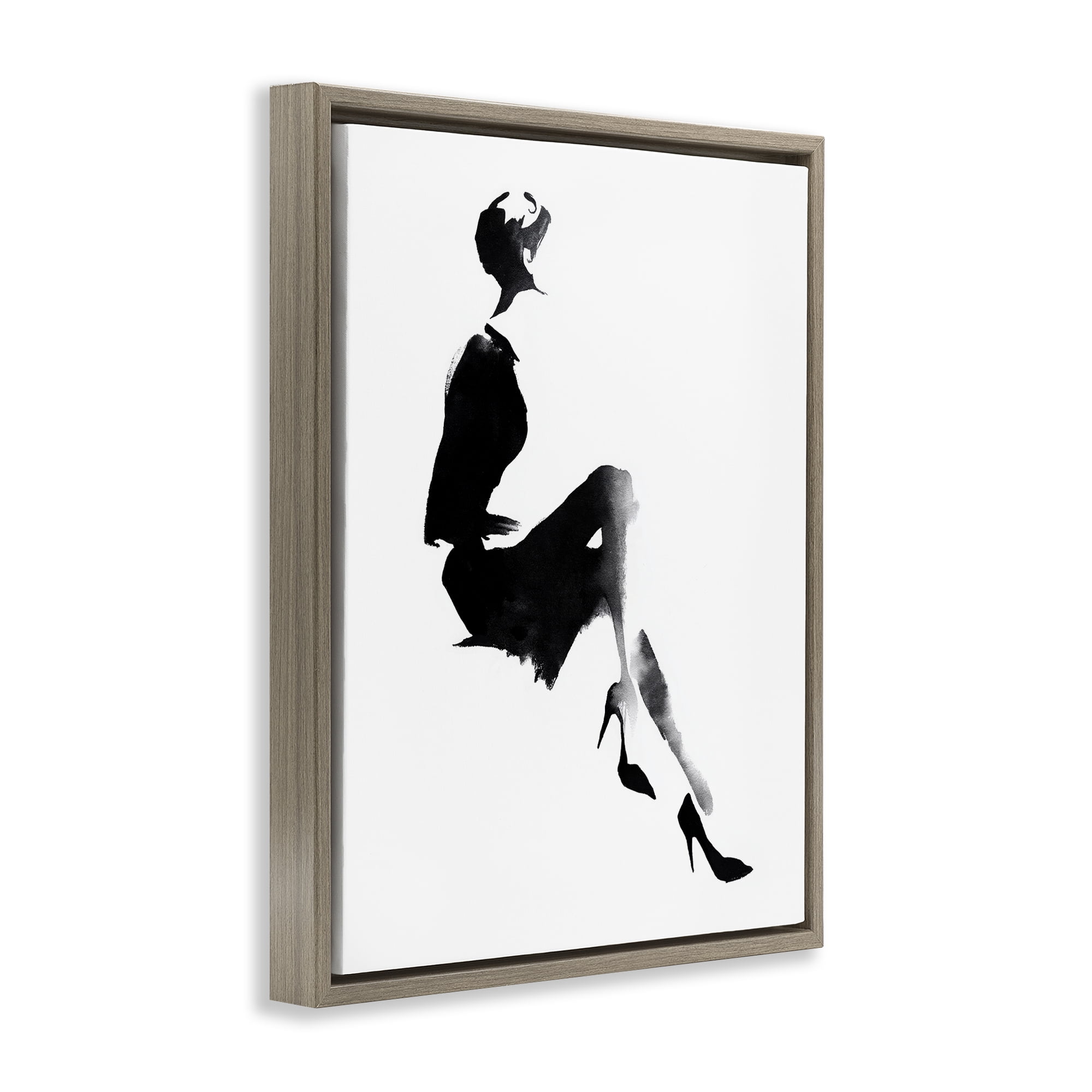 Stupell Industries Chic Silhouette Noir Brown Framed Floater Canvas Wall Art, design by Svetlana Aleynikova