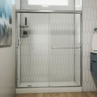 DreamLine Alliance Pro 56-60 in. W x 70 3/8 in. H Semi-Frameless Bypass Sliding Shower Door in Brushed Nickel and Clear Glass