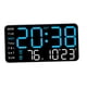 thumbnail image 1 of Reloj despertador digital con pantalla LED de números grandes y 5 niveles de brillo ajustables. Luz azul, 1 of 9