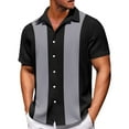 thumbnail image 2 of Lumtrix Mens Funky Hawaiian Bowling Shirts Holiday Theme Shirt Button Down Shirts Big and Tall Guayabera Camp Shirt Black 2XL, 2 of 4