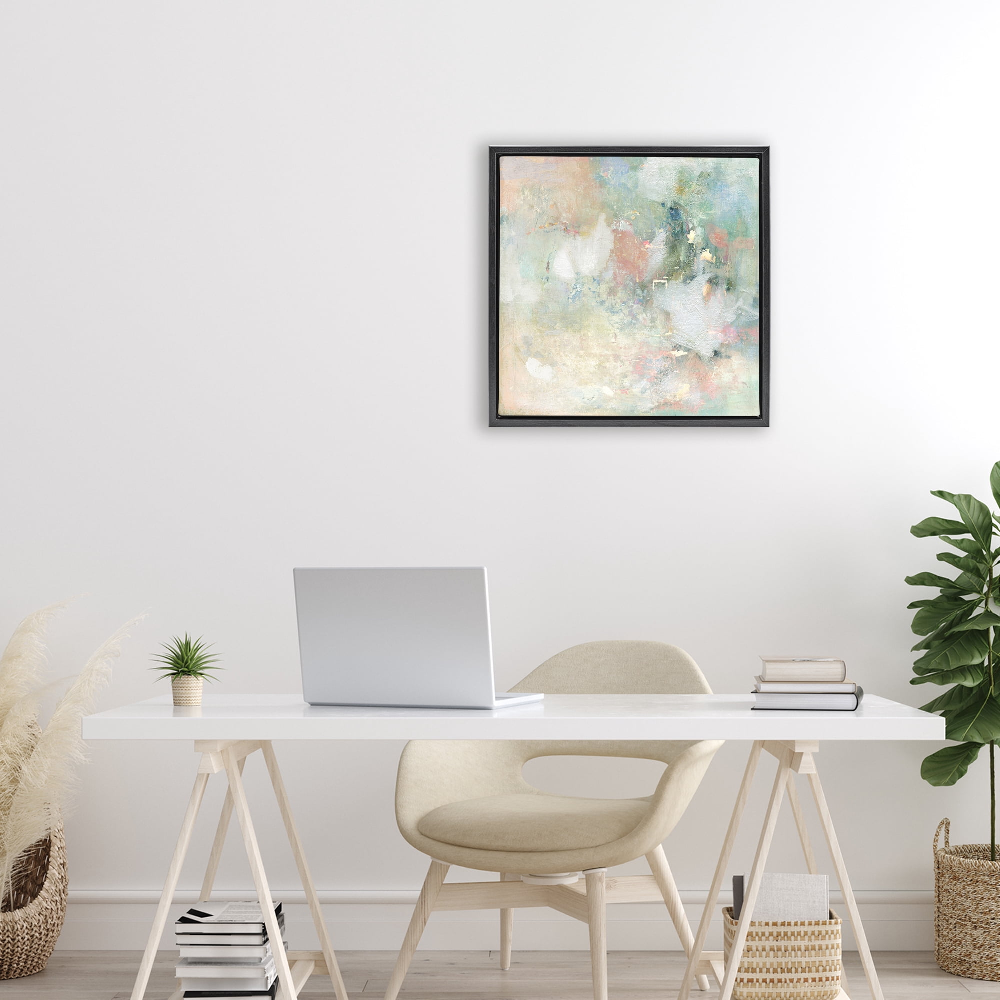 Stupell Industries Serene Pastel Brushstroke Harmony Black Framed Floater Canvas Wall Art, design by Carol Robinson