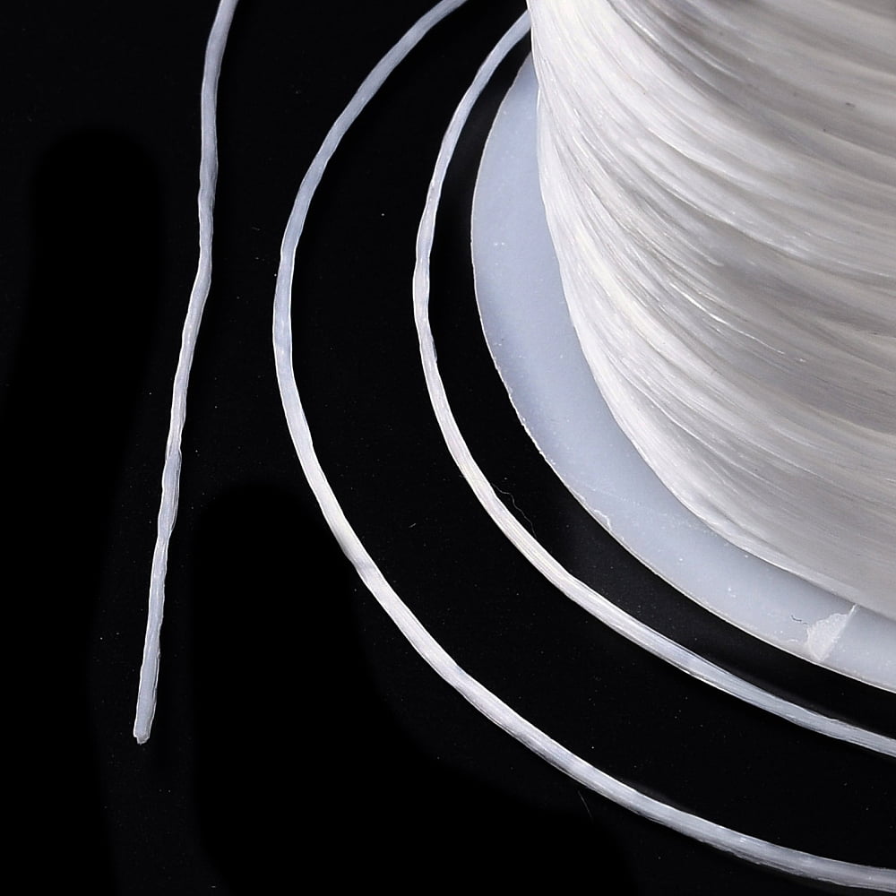 30M Elastic Crystal Thread Jewelry Beading Cords For Stretch Bracelet Making White 0.8mm about 32.81 Yards(30m)/Roll