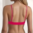 thumbnail image 5 of Women's Lace Bra JIANLAI Plunge Bra V Neck Wireless No Padded Soft Comfortable Everyday Sleep Bras Watermelon red, 5 of 5