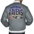 thumbnail image 3 of Men's Starter  Gray Baltimore Ravens Printed Triangle Graphic Satin Full-Snap Varsity Jacket, 3 of 3