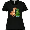 thumbnail image 3 of Inktastic Tyrannosaurus Rex Decorating Christmas Tree Women's Plus Size T-Shirt, 3 of 5