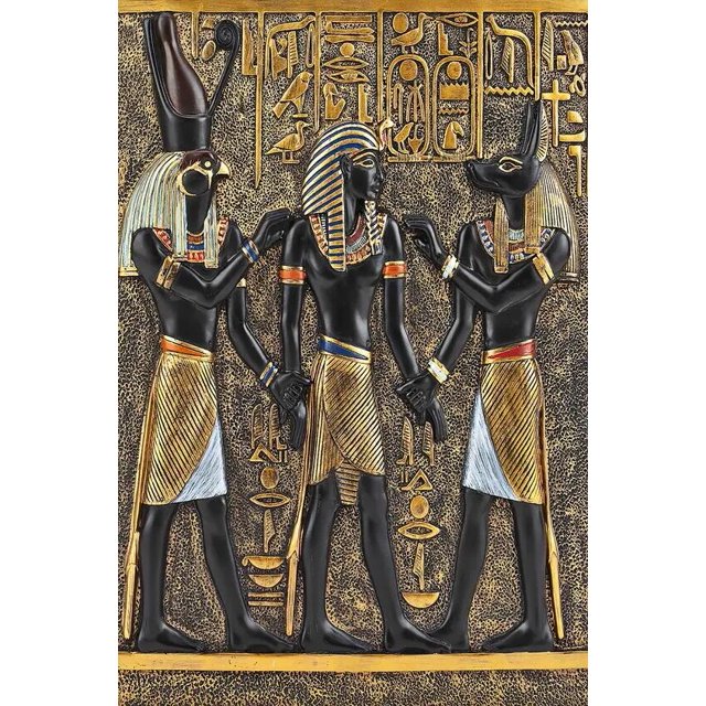 Impresiones de arte egipcio antiguo negro dorado, carteles 3D, Faraón y sus maidines, pintura de pared de lienzo para habitación, imágenes decorativas