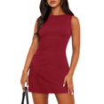 thumbnail image 5 of TUGOXIE Bodycon Women's Summer Dresses Mini Red Sleeveless Womens Dress XXL, 5 of 9