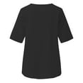 thumbnail image 5 of LMKIHUSA Women's Cotton Linen Embroidered Blouse Tops,2024 Summer Shirts for Women Peasant Boho Tunic Tops Casual Notch V Neck Loose Fit T-Shirt,Black,XL, 5 of 5