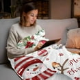 thumbnail image 5 of Merry Christmas Flannel Blanket for Bed,Travel and Camping, Xmas Ball Poinsettia Red Berry Bird Super Soft Cozy Blanket for All Seasons 50"x60", 5 of 9