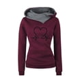 thumbnail image 1 of IMENGL Chandail à Capuchon Décontracté slim Imprimé love plus Chandail à Capuche, Rouge m, Taille m-3TG, 1 of 2