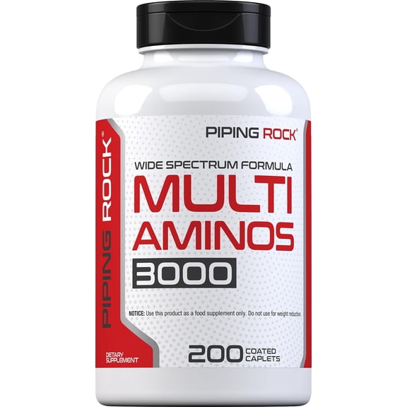 Multi Aminos | 200 Coated Caplets for Men and Women | by Piping Rock