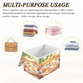 thumbnail image 7 of BZSMCE Storage Bin Cube Organizer Basket with Flip-Top Lid Onsen Cats Bubbles Printed, 7 of 7