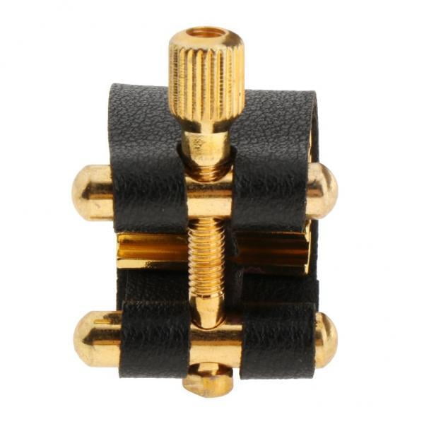 2x Saxo saxofón ligadura, cuero duradero de ligadura para saxofón boquilla piezas de instrumentos musicales Gloria clip de ligadura para boquilla de saxofón
