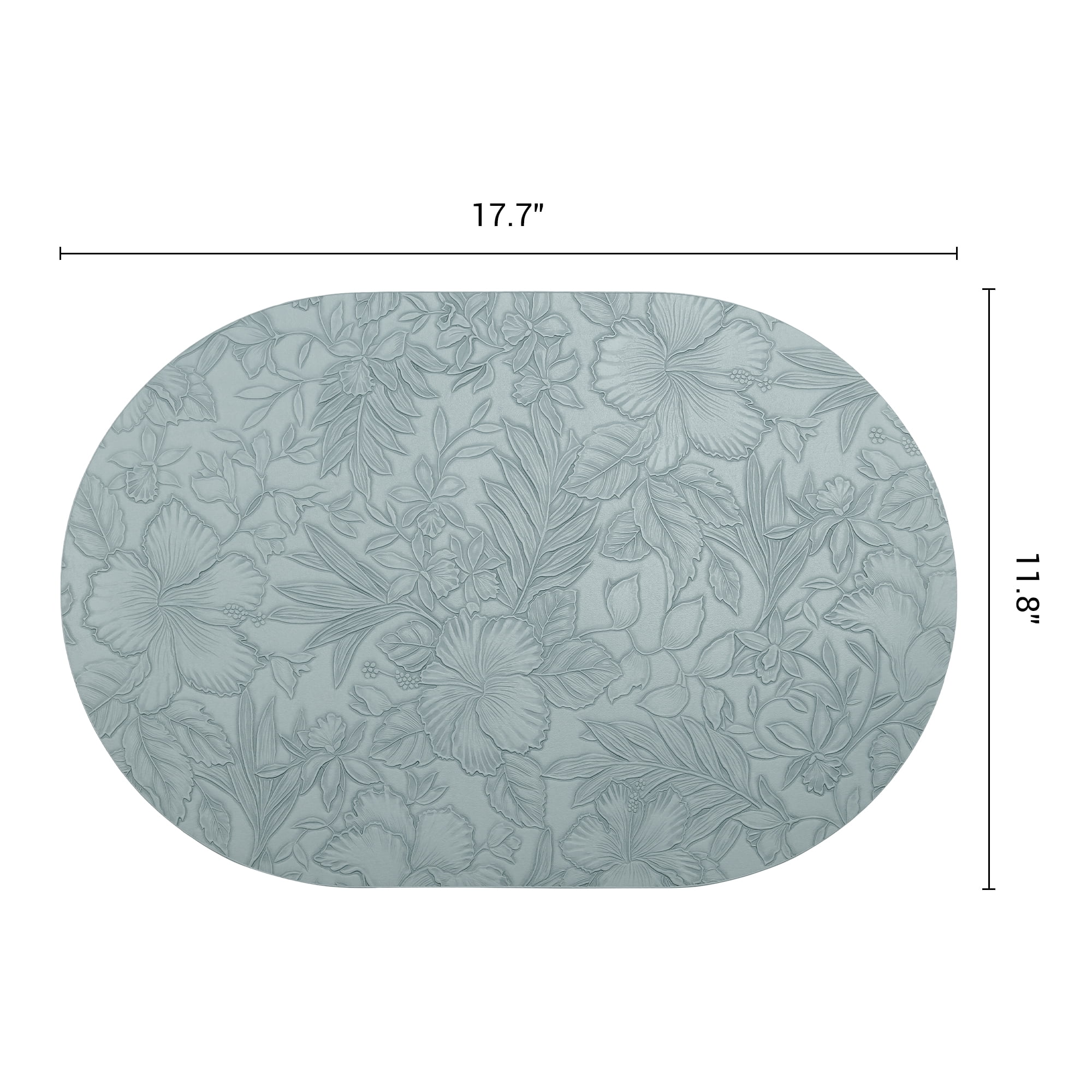 Placemats Set of 6 Leather Placemats for Kitchen Dining Table Decor Waterproof Heat Resistant Table Placemats Blue 17.7*11.8inch
