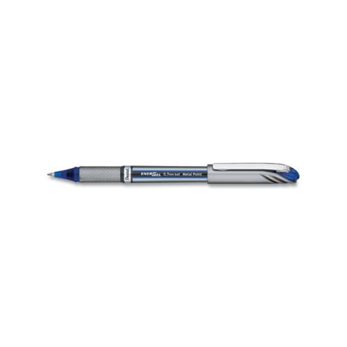 EnerGel NV Stick Gel Pen 0.7 mm Metal Tip, Blue Ink/Barrel, Dozen
