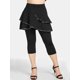 thumbnail image 1 of Pantalones Falda Recortado Metálico Talla Extra Rosegal  Pantalones de talla grande, 1 of 5
