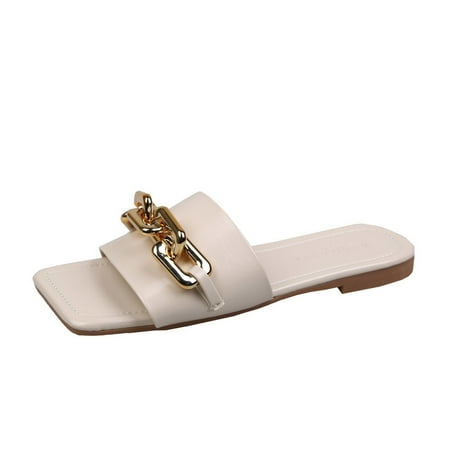 

Hawee Women Girls Summer Flat Chain Mules Slide Sandals
