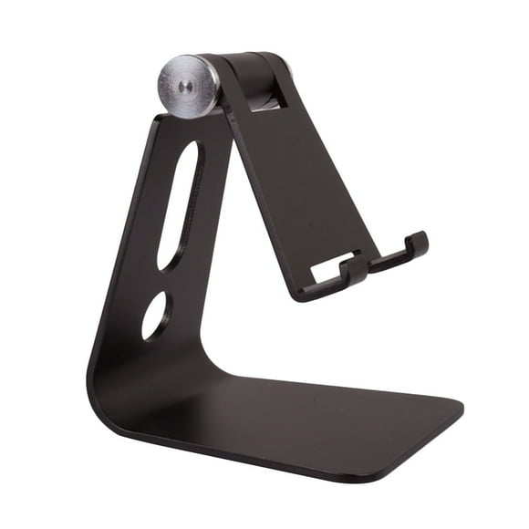 Adjustable Aluminum Stand Multi-Angle Cell Phone Holder Cradle Dock Stand for 7 6 6 5 5s 5c Tablets Smartphone Universal Phone Stand (Black)