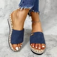 thumbnail image 6 of Womens Wedge Sandals,Walking Sandals Women,Women's Sandals,Summer Slippers for Women,Sandals for Women Sandals Lightweight Non- Beach Pool Slope Heeled Slippers High Heeled Sandals,Blue,7.5, 6 of 6