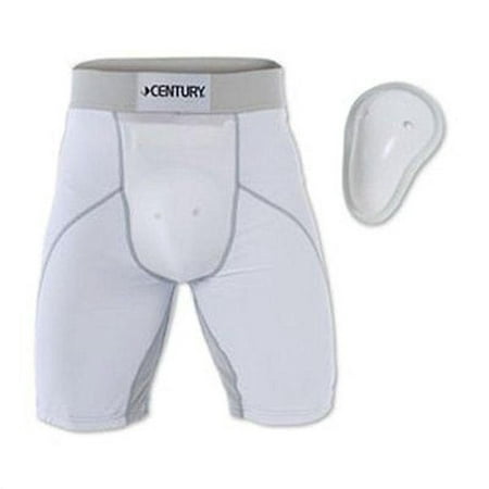 White Compression Short with Cup Groin Protector (Best Gyro In Miami)