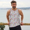 thumbnail image 6 of Balery Tulips Flowers Pattern Men's Workout Tank Top Gym Muscle Tee Fitness Bodybuilding Sleeveless T Shirt Quick Dry Fit Muscle Tank Top Slim-Fit Tank-Large, 6 of 7