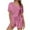 Hot Pink, variant on Two Piece Sets for Women Summer Solid V-Neck Short Sleeve Top with Drawstring Waist Pocket Shorts,Sizes S-2XL