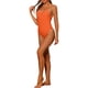 thumbnail image 4 of Traje de baño de una pieza para mujer con lazo cruzado en la espalda, control de abdomen, sin espalda, bañadores monokini S naranja, 4 of 5