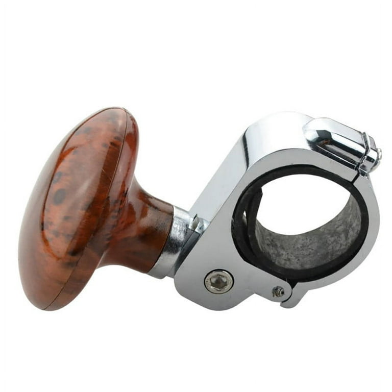 Metal + ABS Truck Steering Wheel Suicide Spinner Handle Power Ball Booster  Spin Knob Clamp Fit for Universal Car Brown 