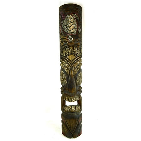 40 In Turtle Tiki Bar Mask Hand Carved Island Decor