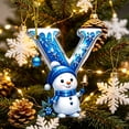 thumbnail image 6 of Clearance Cute Snowman Letter Y Personalized Christmas Ornaments, Christmas Tree Decorations, 2D Christmas Tree Pendants for Xmas Tree Decor, 6 of 7