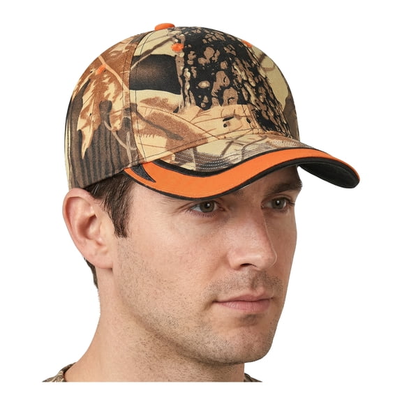 Tirrinia Hunting Camo Hat for Men Orange Safety Cap Adjustable Closure Fit Most People