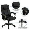 thumbnail image 5 of BizChair High Back Folding Black LeatherSoft Executive Swivel Office Chair with Arms, 5 of 11