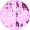 thumbnail image 1 of Ahgly Company Indoor Round Oriental Pink Modern Area Rugs, 4' Round, 1 of 4