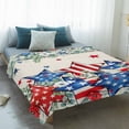 thumbnail image 4 of Independence Day Blanket Soft Cozy Warm Throw Blanket for Couch, Plush Fuzzy Flannel Fleece Blankets for Sofa, Eucalyptus Leaves Pentagram Retro Beige Bed Blankets Lightweight Gifts for Men, 50"x60", 4 of 9