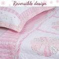 thumbnail image 5 of Cozy Line Home Fashions Ensemble de Literie Champ de Marguerites, Fleurs Roses Blanches Brodées Patchwork Réel 100 % Coton Réversible, 5 of 5