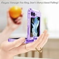 thumbnail image 3 of for Samsung Galaxy Z Flip 5 Case with Ring Stand, 1 Front Screen Protector, Crystal Clear Slim Fit, Soft TPU Bumper Shockproof Protective Phone Case for Women Girls Boys(Clear Purple), 3 of 14