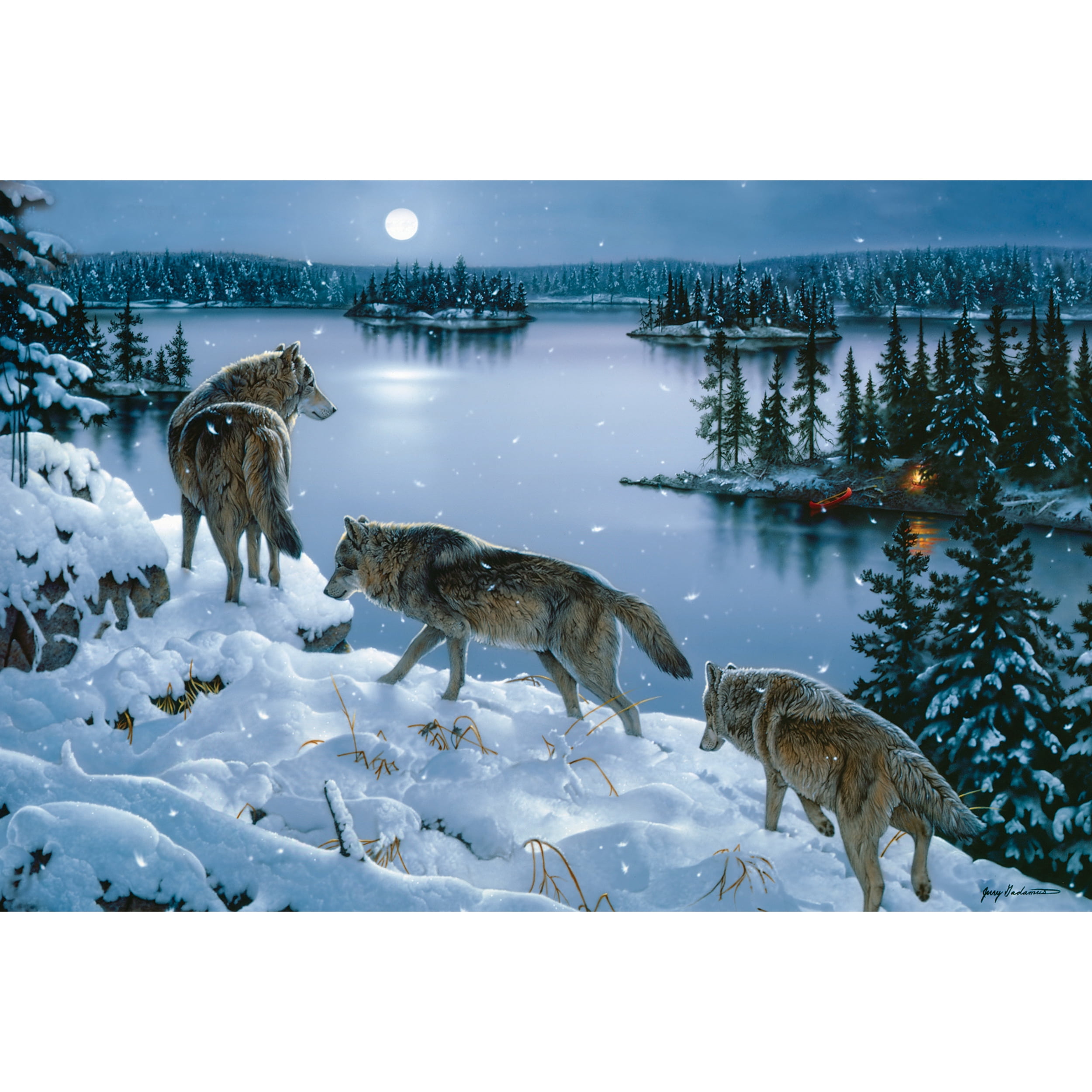 Rivers Edge Products LED Canvas Wall Art, 24 by 16 Inches, Fiber Optic
