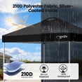 thumbnail image 4 of GVDV 10 x 10 ft Pop-up Canopy Tent Straight Legs Instant Canopy with Wheeled Bag, 4 Stakes, 4 Ropes, 4 sandbags, Black, 4 of 12