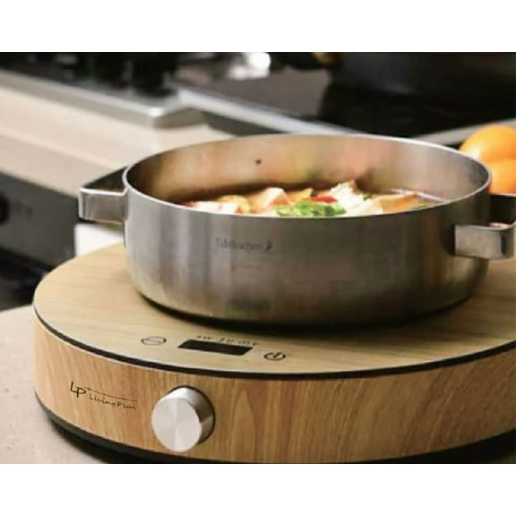 LP Living Plus 1800W Induction Cooktop Countertop Burner, 3 Hour Max Timer