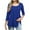 Dark Blue, variant on 3/4 Sleeve Tunics Tops For Women Tunic Tops To Wear With Leggings Crewneck Pleated Long Loose Pullover T-shirt Dressy Flowy Blouses S-2XL