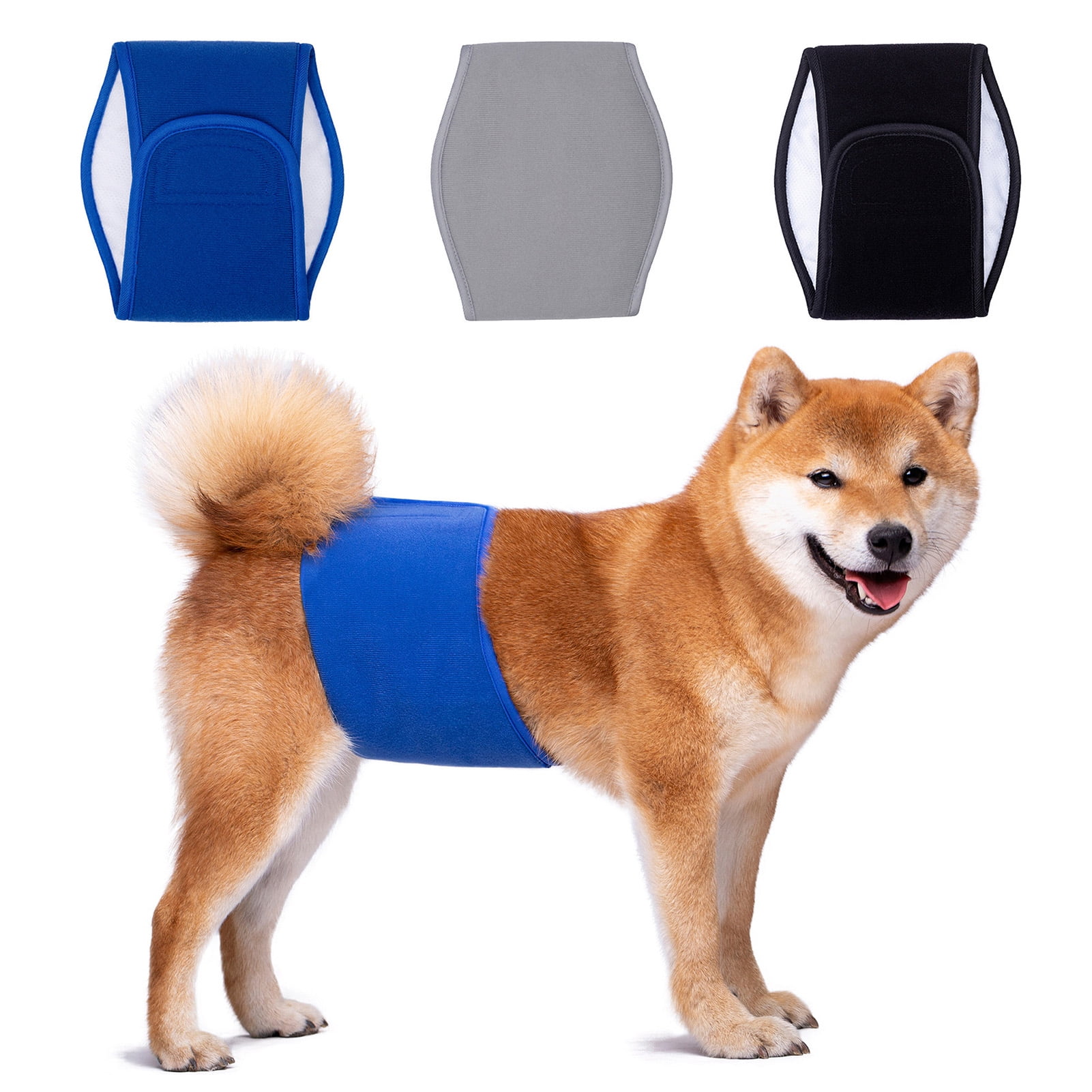Trayknick Pet Belly Band Adjustable Leak proof Fabric Diaper Dog Shorts Pet Physiological Pants for Female Dogs Black