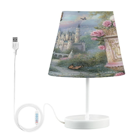 BZSMCE Table Lamp Creative Retro Castle Painting Simple Pattern Night Light