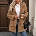 thumbnail image 5 of Enjoytime Fleece Jacket Women Long Sleeve Textured Zip Up Hooded Coat Fall Winter Warm Soft Comfy Casual Mid Length Outerwear, 5 of 7