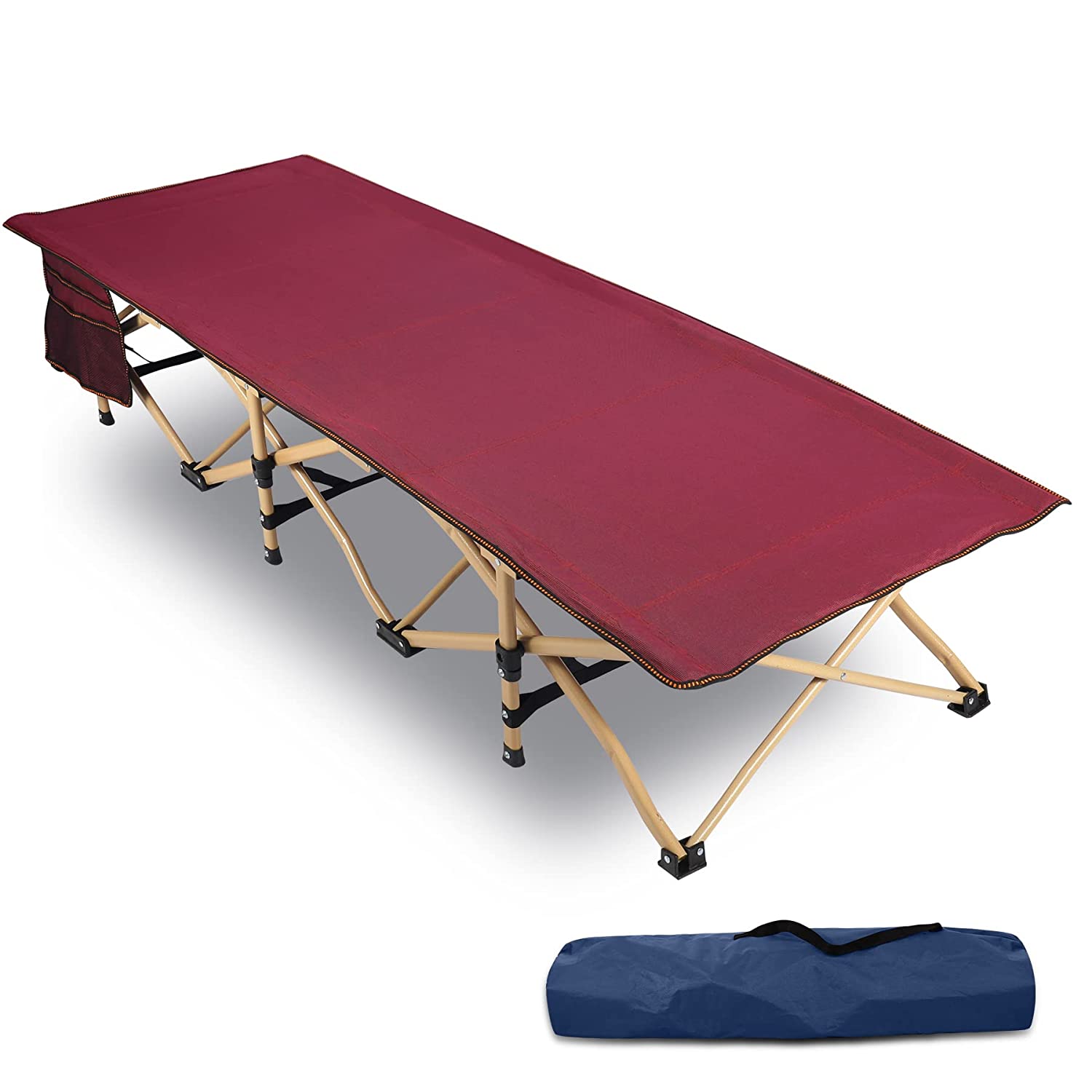 REDCAMP Extra Long Folding Camping Cot for Kids, Portable Toddler Cot