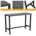 thumbnail image 6 of 3-Piece Outdoor Patio Bar Set, Bar Height Patio Dining Set, Weather-Resistant Bistro Counter Pub Set with Cushions & Slatted Tabletop for Backyard(Grey, 55" Table, 2 Vertical Back stools), 6 of 7