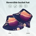 thumbnail image 2 of Lukts Planet Pastel Galaxy Print Double-Side-Wear Reversible Reflective Bucket Hat Travel Beach Hat, 2 of 6