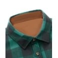 thumbnail image 5 of Youclos Mens Flannel Shirts Corduroy Collar Long Sleeve Plaid Button Down Shirt with Pocket, 5 of 8