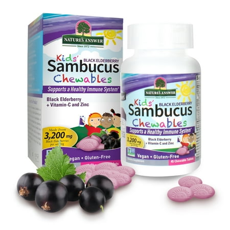 Nature's Answer Kids' Sambucus Black Elderberry 45 Chwbls