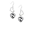 thumbnail image 2 of Delight Jewelry Silvertone Enamel Zebra Print Heart Open Heart French Earrings, 2 of 4