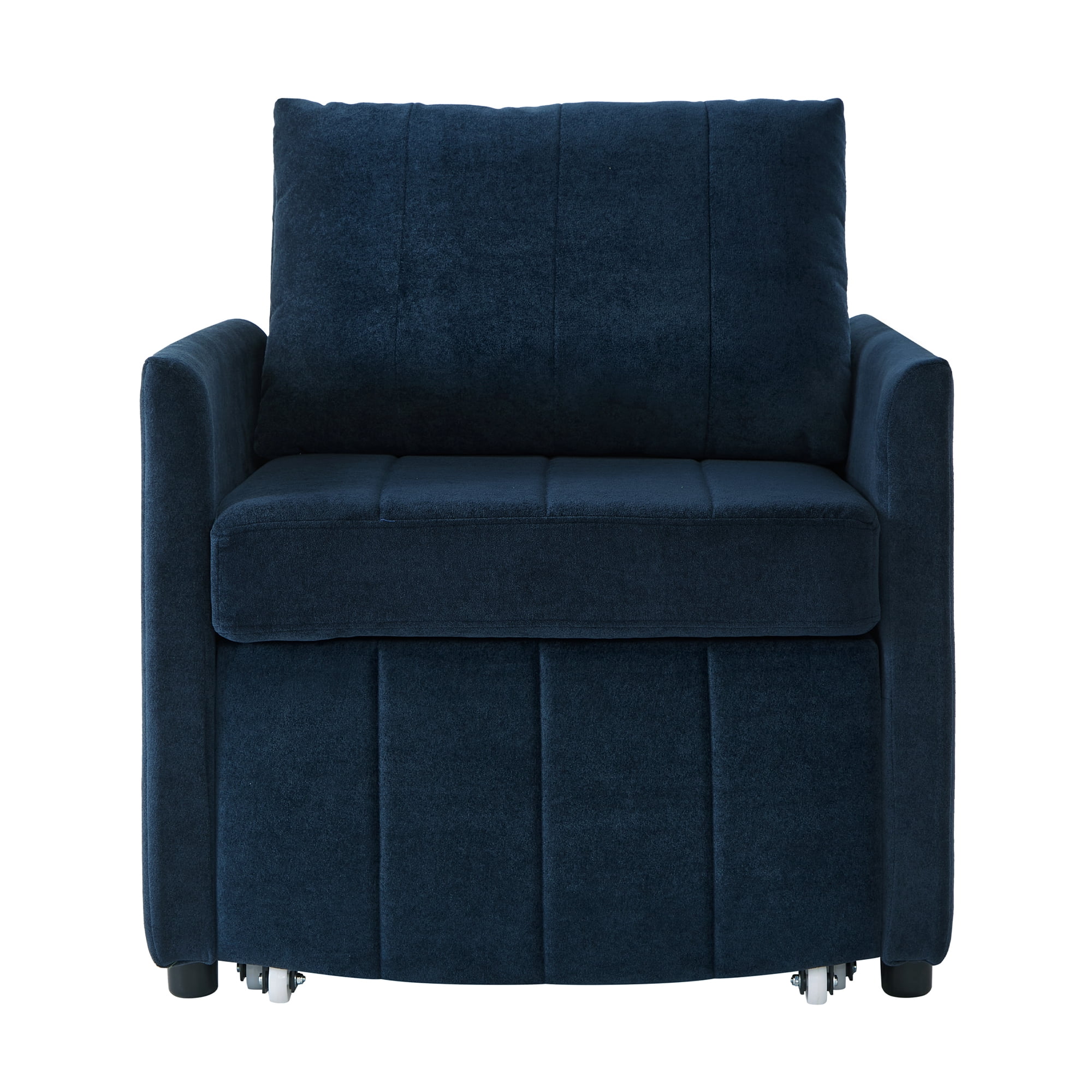 Euroco Multi-Functional Convertible Sofa Bed Chair with 5 Reclining Positions, Hidden Storage, Chenille Upholstery, and Side Pockets – Space-Saving Sleeper for Small Spaces